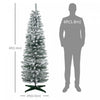 Homcom Pencil Artificial Christmas Tree With Snow-flocked Branches|Homcom Sapin De Noel Artificiel 6 Pi Avec 390 Branches Floquees De Neige