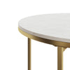 Gilded Round Coffee Table White Marble Tabletop | Gilded Table Basse Ronde avec Plateau en Marbre Blanc