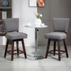 HOMCOM Swivel Bar Stools Set of 2 with Rubber Wood Legs and Footrests