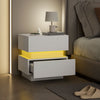 HOMCOM Modern Nightstand with Charging Station and LED Light for Bedroom
