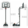 Soozier Mobile Basketball Stand Basketball Hoop With Height Adjustable