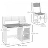 Qaba Kids Desk And Chair Set For 5-8 Year Old With Storage, Study Table And Chair For Children, Grey|Qaba Ensemble Bureau Et Chaise Pour Enfants De 5 A 8 Ans Avec Rangement, Table D'etude Et Chaise Pou