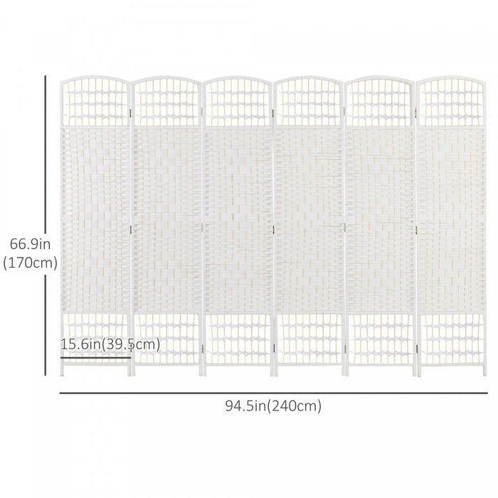 Homcom 6 Panel Folding Room Divider 5.6 Ft Privacy Screen