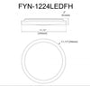 Dainolite Flynn Flush Mount 24w Aged Brass White Diffuser Lamp|Plafonnier affleuré Flynn de Dainolite qui diffuse la lumière, avec fini laiton vieilli et blanc, et ampoule de 24 W