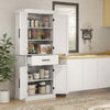 HOMCOM 72" Tall Kitchen Pantry Storage Cabinet with Barn Doors and Drawer