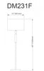 Dainolite Fernanda 2 Light Floor Lamp Matte Black White Shade|Lampe à pied Fernanda de Dainolite avec abat-jour blanc, fini noir mat et 2 ampoule