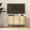 HOMCOM Boho Sideboard Buffet Cabinet with Decorative Rattan Doors, Natural
