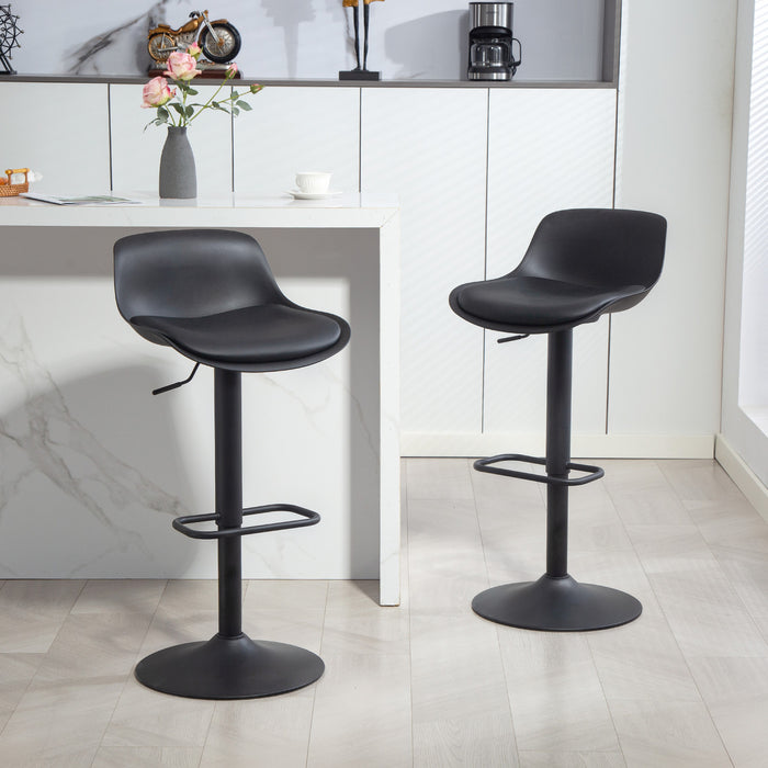 HOMCOM Swivel Bar Stools Set of 2 with Adjustable Height, Bar Chairs, Black