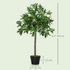 Outsunny 3FT Artificial Laurel Tree Set of 2, Lifelike Potted Fake Plant