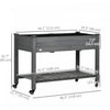 Outsunny 47" X 21" Raised Garden Bed, Elevated Wooden Planter Box, Grey|Outsunny 47" X 21" Jardiniere Surelevee En Bois, Gris