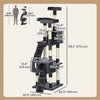 Pawhut 68 Inches Cat Tree, Multi-level Large Cat Tower Condo With Scratching Posts, Perches, Cat Houses, Dangling Toy, Charcoal Grey