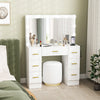 HOMCOM Makeup Vanity Desk, Dressing Table with Mirror and Lights, White