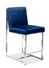Luxembourg Counter Height Chair, Blue & Chrome (set of 2) | Chaise d'hauteur comptoir Luxembourg, bleu et chrome (ensemble de 2)