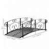 Outsunny 6ft Garden Bridge With Safety Rails Decorative Pond Bridge, Black|Outsunny Pont De Jardin De 6 Pi, Pont Decoratif Pour Bassin, Noir