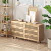 59" Mila Modern 6 Drawer Rattan Storage Cabinet with Engineered Wood Frame- Natural | Meuble de rangement moderne Mila a 6 tiroirs en rotin avec structure en bois manufacture - couleur naturelle