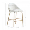 Gracie Modern Metal Upholstered Counter Stool in White and Gold - Set of 3 | Tabouret de comptoir moderne en metal et tissu Gracie, blanc et or - Lot de 3