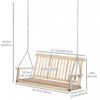 Outsunny 2-seater Porch Swing Outdoor Patio Swing Chair Seat With Slatted Build, Hanging Chains, Fir|Outsunny Banc Suspendu 2 Places Exterieur 2 Chaines Suspension Incluses Assise Et Dossier A Lattes B