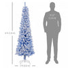 Homcom Snow Flocked Pencil Christmas Tree Slim Artificial Christmas Tree|Homcom Arbre De Noel Artificiel Fin Floque De Neige Artificielle 6pi