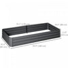 Outsunny Raised Garden Bed with 2 Trellis Tomato Cages, Dark Grey