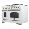 Forno Antico 48" Gas Range, White, Double Ovens, -FFSGS6219-48WHT | Cuisiniere a gaz Antico de 48",blanc, avec double four – FFSGS6219-48BLK