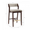 Patricia Modern Wood Upholstered Barstool in Linen - Set of 3 | Tabouret de bar moderne en bois Patricia avec revetement en lin - Lot de 3