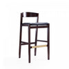 Klismos Mid-Century Modern Wood Upholstered Barstool in Black - Set of 2 | Tabouret de bar en bois rembourre style Klismos mi-siecle moderne noir - Lot de 2