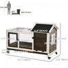 Pawhut Indoor Rabbit Hutch With Wheels, Bunny Cage With Ramp, Run, Pull Out Tray, Suitable For Rabbi|Pawhut Clapier A Lapins Avec Roulettes, Cage A Lapins Avec Rampe, Enclos, Plateau Pour Interieur Et