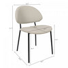 Haven Contemporary Modern Vegan Leather Metal Side Chair in Stone Gray - Set of 4 | Chaise laterale contemporaine moderne en cuir vegetalien et metal Haven, gris pierre - Lot de 4