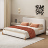 Olivia Elegant Comfortable Upholstered Bed,King Size,White King Bed  | Olivia Lit elegant et confortable avec revetement, Taille King, Blanc