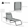 Outsunny Folding Lounge Chair, Chaise Lounge With Headrest, Light Grey