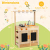 Costway Mud Kitchen For Kids With Planting Pots Stovetops Removable Sink Acrylic Panel