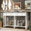 Phyllis Solid Wood Console Table With Drawers And Bottom Shelf - Ivory White | Table Console Phyllis En Bois Massif Avec Tiroirs Et Etagere Inferieure - Ivoire Blanc
