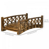 Outsunny 4ft Wooden Garden Bridge With Guardrails, Arc Footbridge, Stained|Outsunny Pont De Jardin En Bois De 4ft Passerelle En Forme D'arc