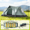 Outsunny 5 Person Outdoor Camping Tent, Family Tent w/ Light Hook, Green