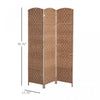 Homcom Double Hinged Woven Wicker Room Divider And Privacy Screens|Homcom Separateur De Piece En Osier Tisse A 3 Panneaux 6ft