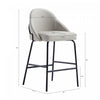 Gracie Modern Metal Upholstered Counter Stool in Stone Gray and Black - Set of 2 | Tabouret de comptoir moderne en metal et tissu Gracie, gris pierre et noir - Lot de 2