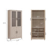 Jodie Mid-Century Modern 31" Bookcase Cabinet in Whitewashed Oak (6-Shelf) - Set of 3 | Ensemble de 3 bibliotheques-armoires Jodie style mi-siecle moderne 79 cm en chene blanchi (6 etageres)