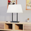 22" Black Modern Rectangular Table Lamp with Fabric Shade | Lampe de table rectangulaire moderne noire de 22 po avec abat-jour en tissu