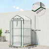 Outsunny Mini Greenhouse with Screen Roof, Portable Small Greenhouse, White