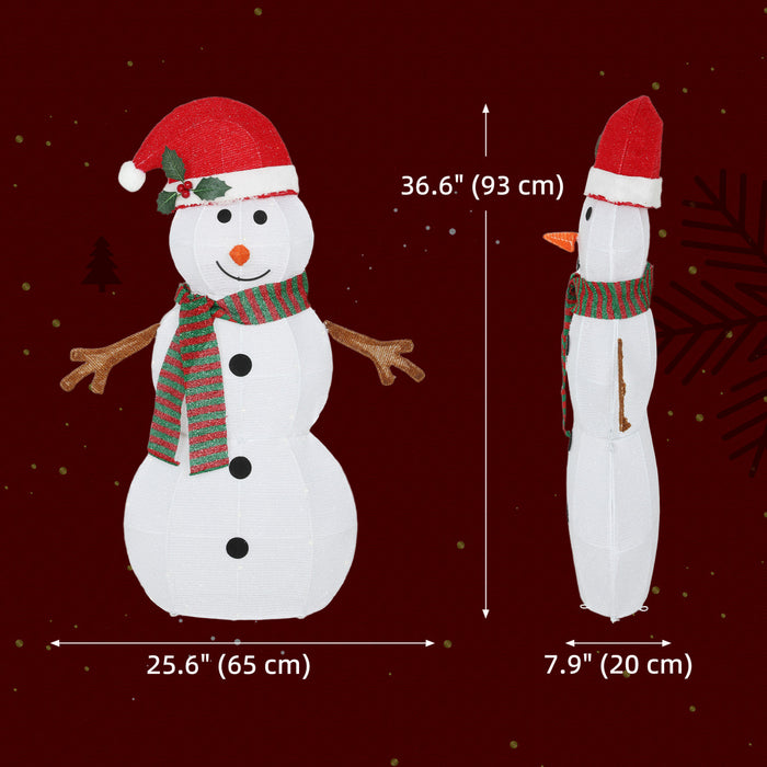 Outsunny Lighted Snowman, Outdoor Christmas Decoration with LED Lights