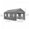 Outsunny 10' X 20' Carport, Heavy Duty Carport With 6 Window And 2 Doors|Outsunny 10' X 20' Carport, Abri De Voiture Avec 6 Fenetres Et 2 Portes