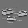 Homcom 3 Pieces Toolbox, 23"/ 19"/ 16" Stainless Steel Tool Box Case Set