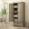 HOMCOM 69" Tall Kitchen Storage Cabinet with Adjustable Shelves, Grey
