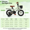 Costway 12" Kid's Bike With Training Wheels Adjustable Handlebar & Seat Handbrake Green