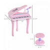 Qaba Mini Electronic Musical Piano 37 Key Keyboard Multifunction Kids Toy With Microphone Stool (pin|Qaba Mini Piano Musical Electronique 37 Touches Clavier Multifonction Enfants Jouet Avec Microphone