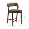 Patricia Modern Wood Upholstered Counter Stool in Turtle Green Bar Stool | Tabouret de comptoir moderne en bois Patricia avec revetement en tissu vert tortue