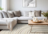 Florence Cream Beige Brown Curved Lines Design Rug, 7'6" x 9'6" Indoor Area Rug | Tapis Florence a motifs de lignes courbes creme, beige et brun, 7'6" x 9'6"