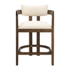 Lucas 26" Rubberwood Counter Height Bar Stool with Upholstered Seating Set of 2,Walnut Dining Chair | Lucas Ensemble de 2 tabourets de bar en bois de caoutchouc de 26" avec assise rembourree, noyer