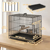 PawHut Foldable Bird Cage, Metal Bird Travel Carrier Cage with Wood Perch, Food Bowls, Slide-Out Tray and Handle for Canaries, Finches, Lovebirds, Parakeets, Black