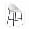 Gracie Modern Metal Upholstered Counter Stool in White and Black - Set of 2 | Tabouret de comptoir moderne en metal et tissu Gracie, blanc et noir - Lot de 2